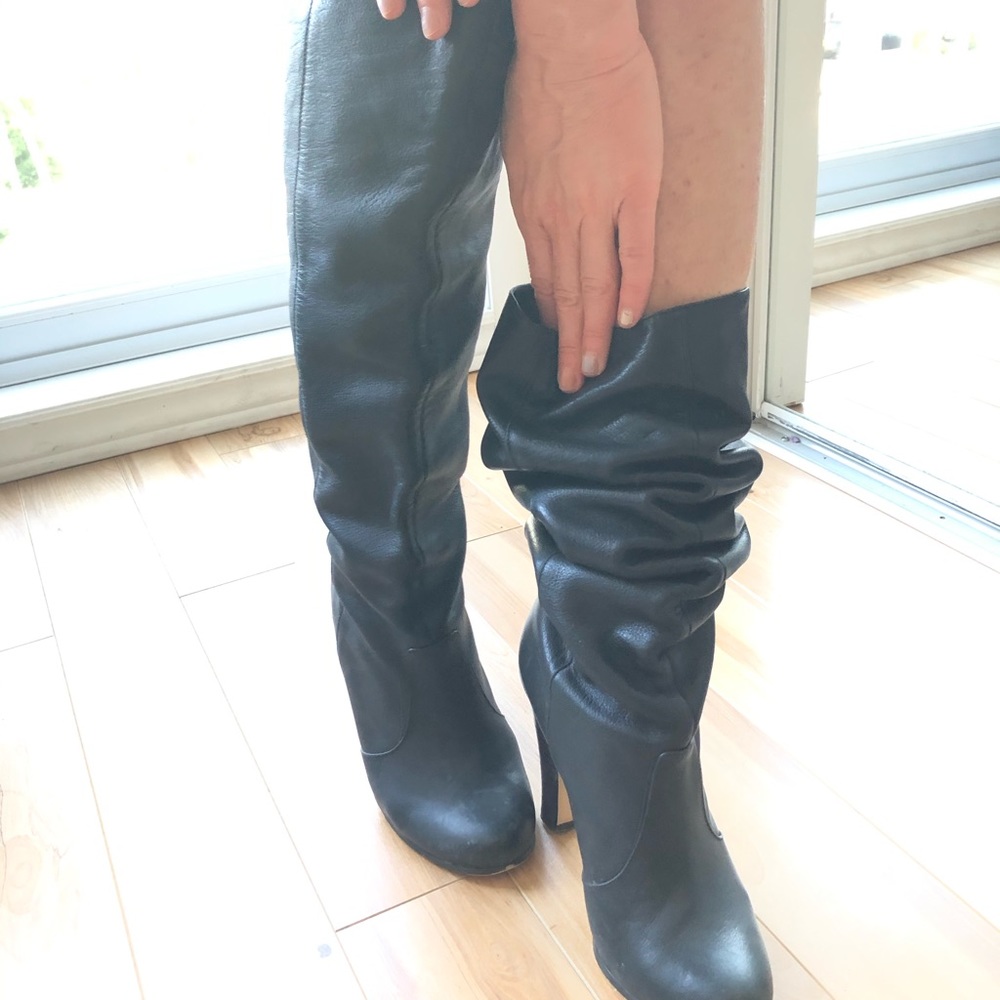 designer leather boots (slouchy)